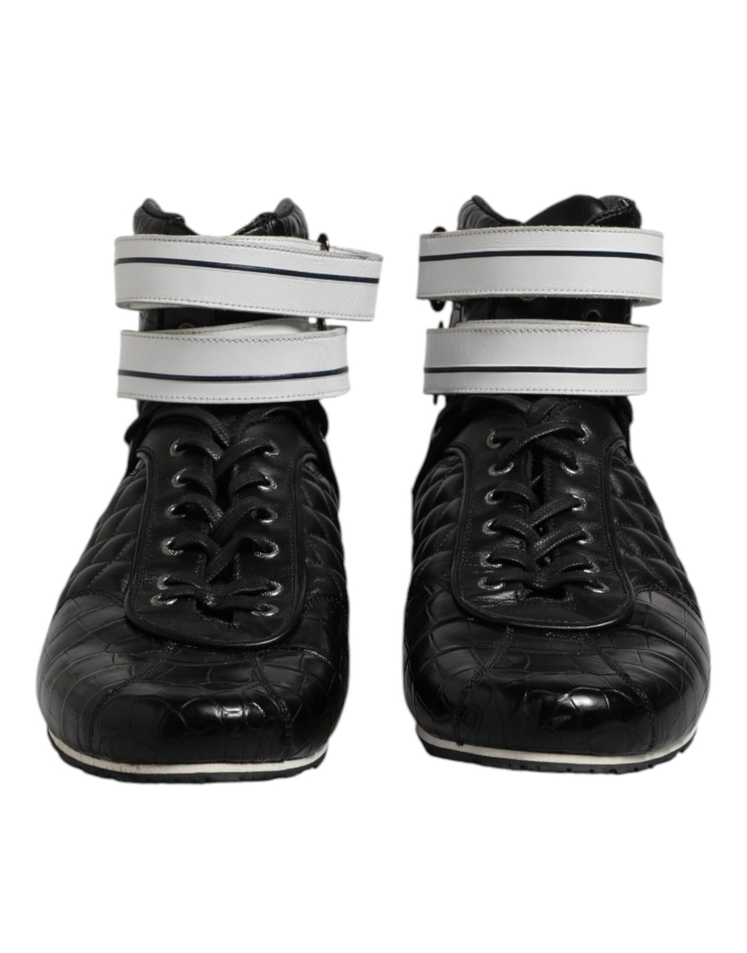 Dolce &amp; Gabbana Sample Sale Dolce &amp; Gabbana Black Quilted Leather Lace Up Sneakers Shoes - | Designer outlet