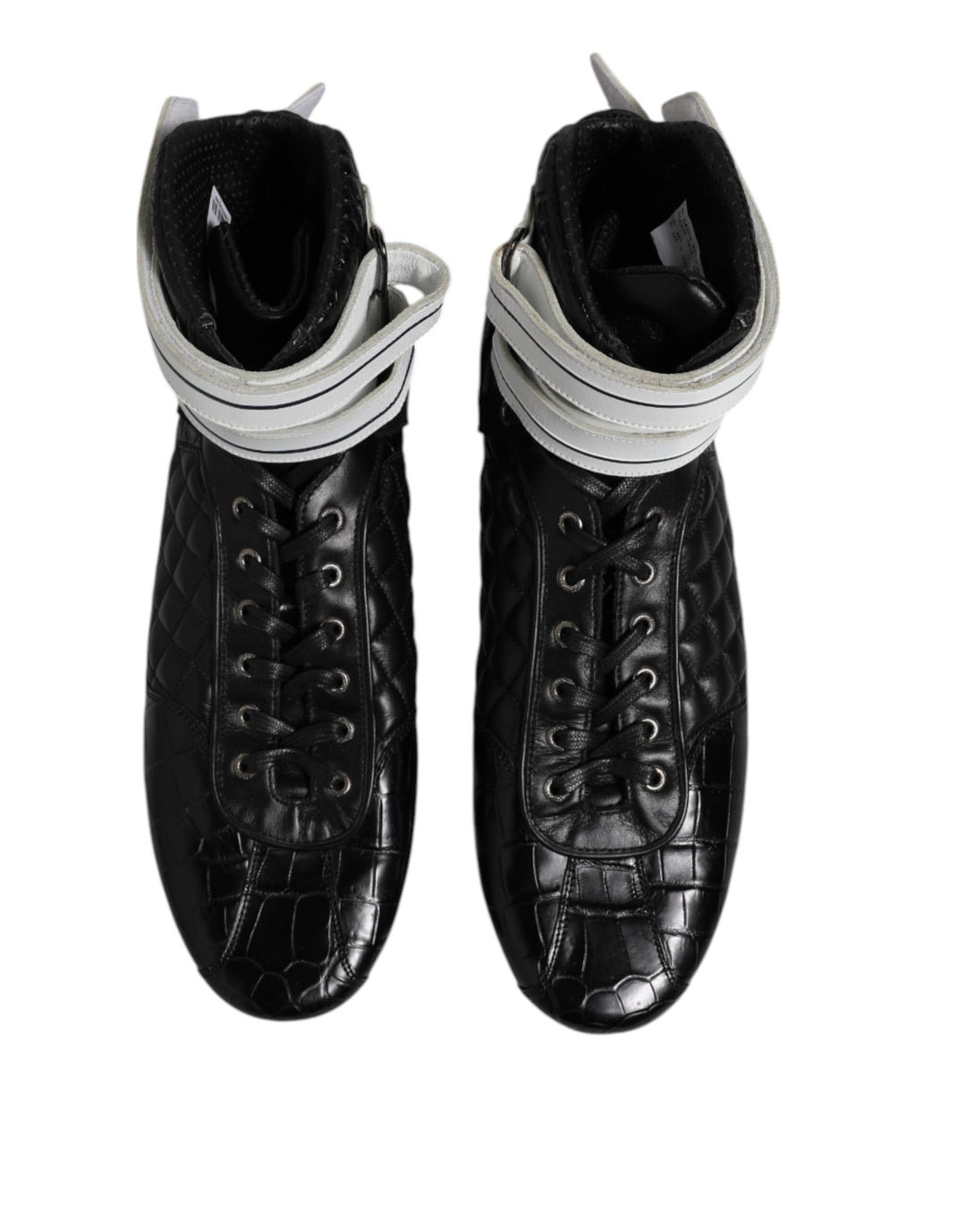 Dolce &amp; Gabbana Sample Sale Dolce &amp; Gabbana Black Quilted Leather Lace Up Sneakers Shoes - | Designer outlet