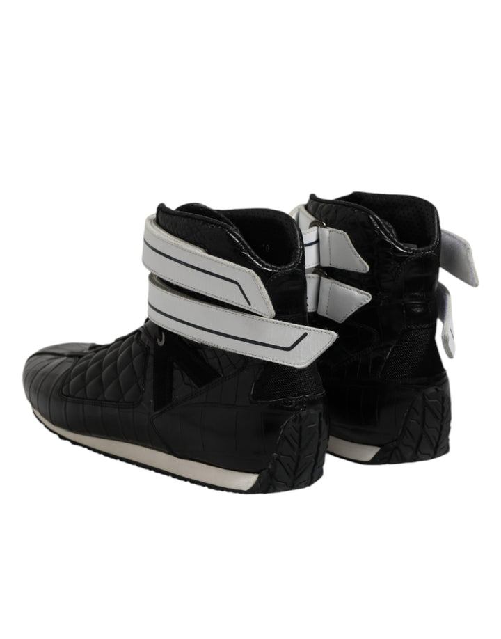 Dolce &amp; Gabbana Sample Sale Dolce &amp; Gabbana Black Quilted Leather Lace Up Sneakers Shoes - | Designer outlet