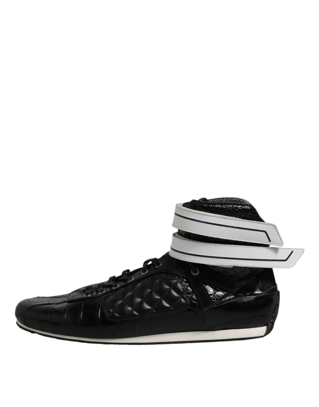 Dolce &amp; Gabbana Sample Sale Dolce &amp; Gabbana Black Quilted Leather Lace Up Sneakers Shoes - | Designer outlet