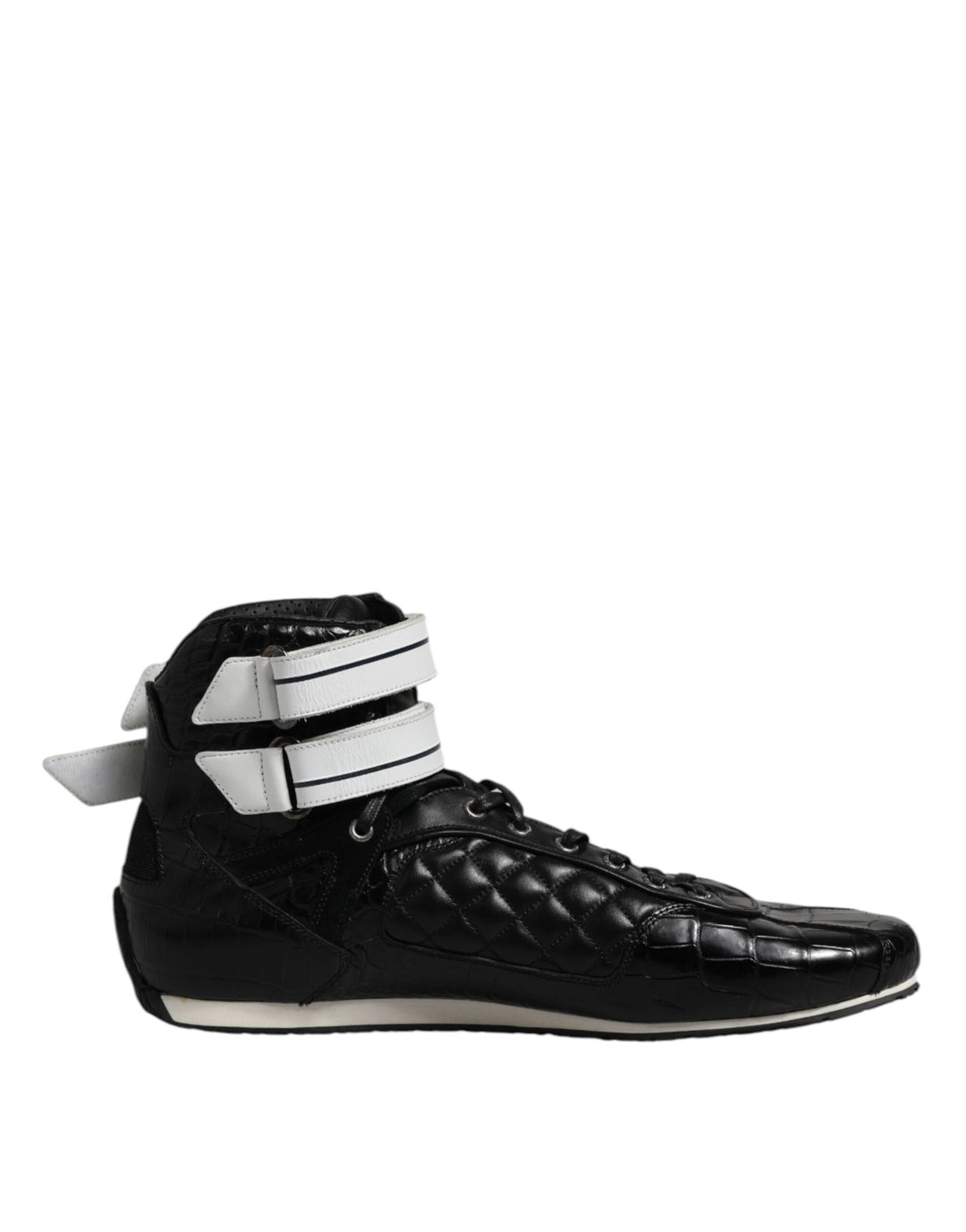 Dolce &amp; Gabbana Sample Sale Dolce &amp; Gabbana Black Quilted Leather Lace Up Sneakers Shoes - | Designer outlet