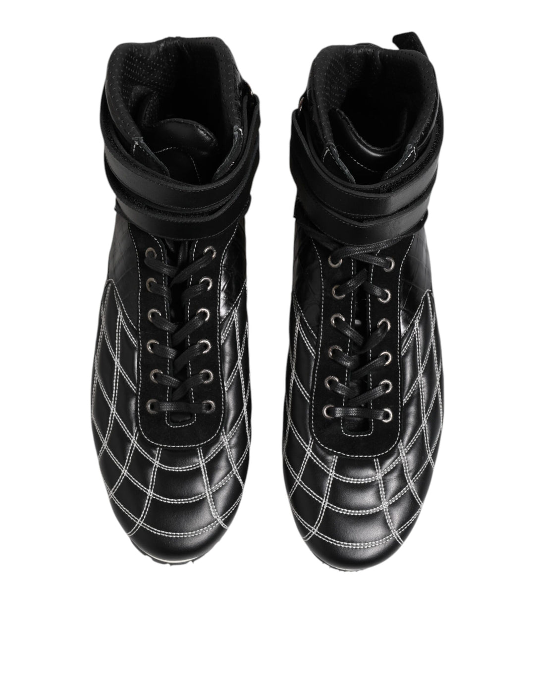 Dolce &amp; Gabbana Sample Sale Dolce &amp; Gabbana Black Quilted Leather Lace Up Sneakers Shoes - | Designer outlet