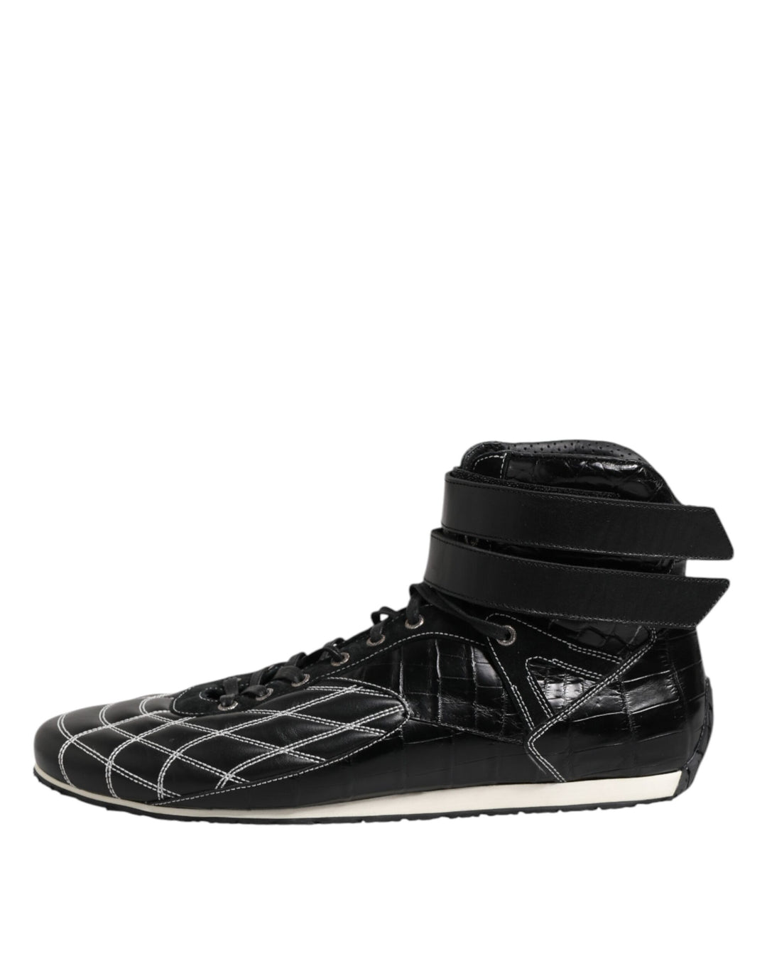 Dolce &amp; Gabbana Sample Sale Dolce &amp; Gabbana Black Quilted Leather Lace Up Sneakers Shoes - | Designer outlet