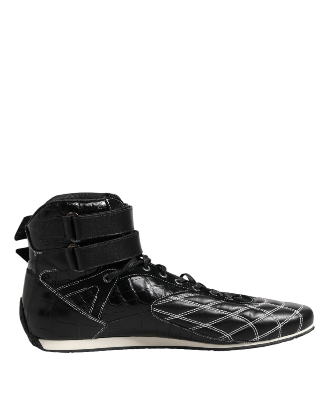 Dolce &amp; Gabbana Sample Sale Dolce &amp; Gabbana Black Quilted Leather Lace Up Sneakers Shoes - | Designer outlet