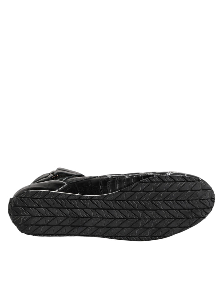 Dolce &amp; Gabbana Sample Sale Dolce &amp; Gabbana Black Quilted Leather Lace Up Sneakers Shoes - | Designer outlet
