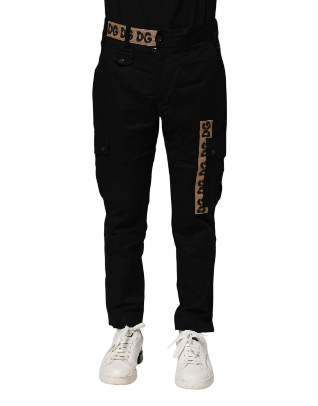 Dolce & Gabbana Black Cotton Cargo Casual Pants