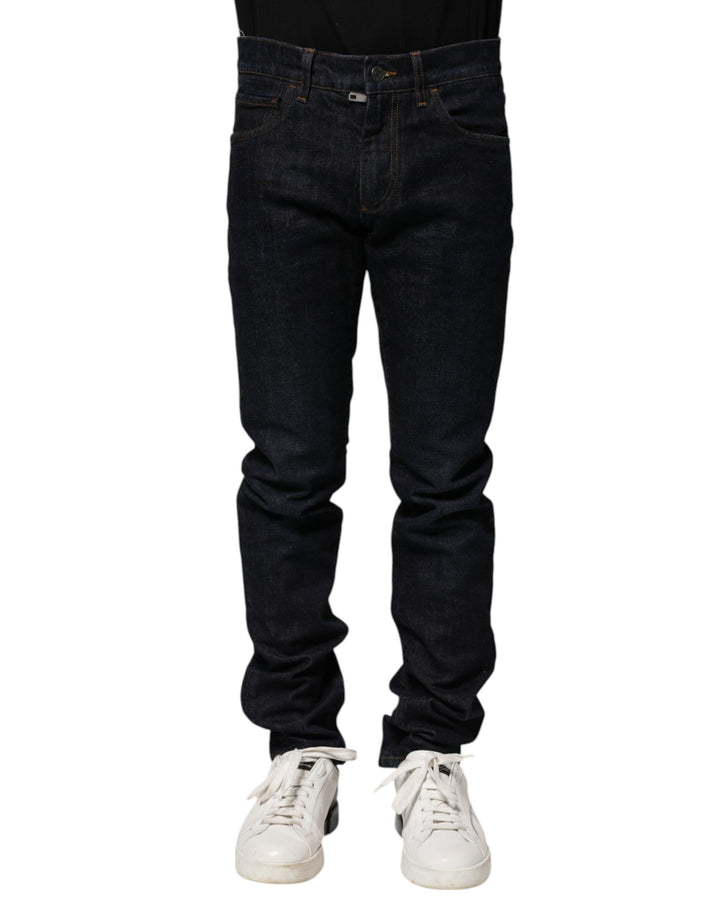Dolce & Gabbana Black Cotton Skinny Denim Men Jeans