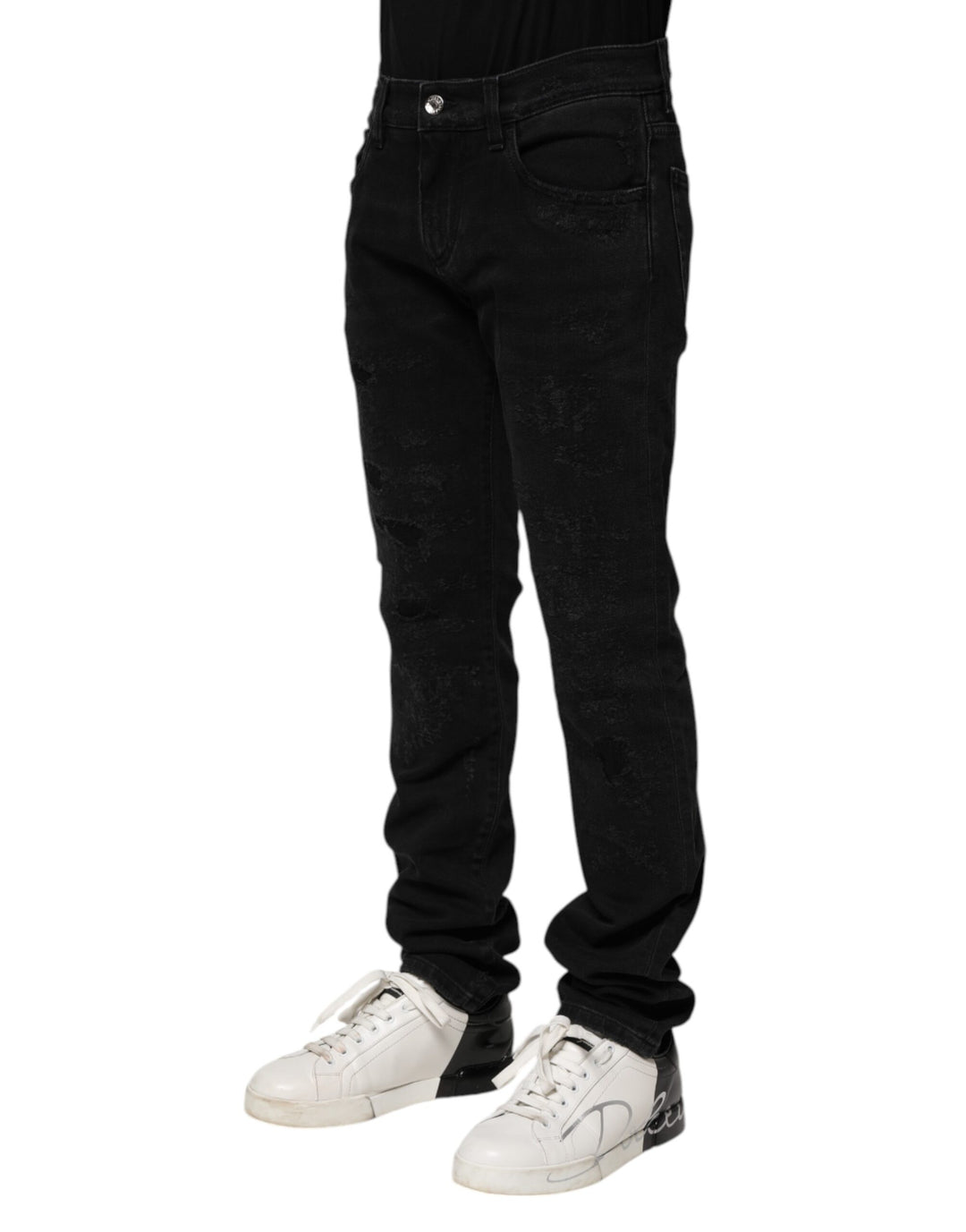 Dolce & Gabbana Black Cotton Skinny Men Denim Jeans by Dolce & Gabbana outlet now on sale