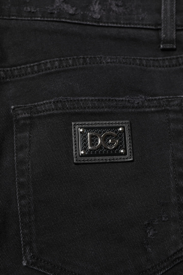 Dolce & Gabbana Black Cotton Skinny Men Denim Jeans by Dolce & Gabbana outlet now on sale