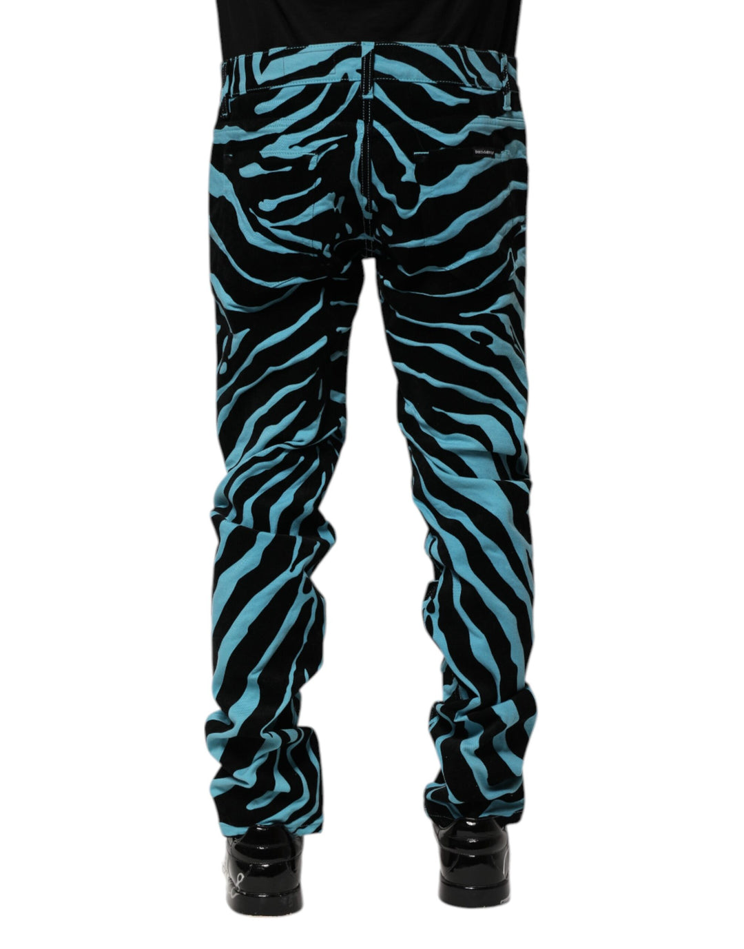 Dolce &amp; Gabbana Blue Black Stripes Skinny Denim Jeans by Dolce &amp; Gabbana outlet now on sale