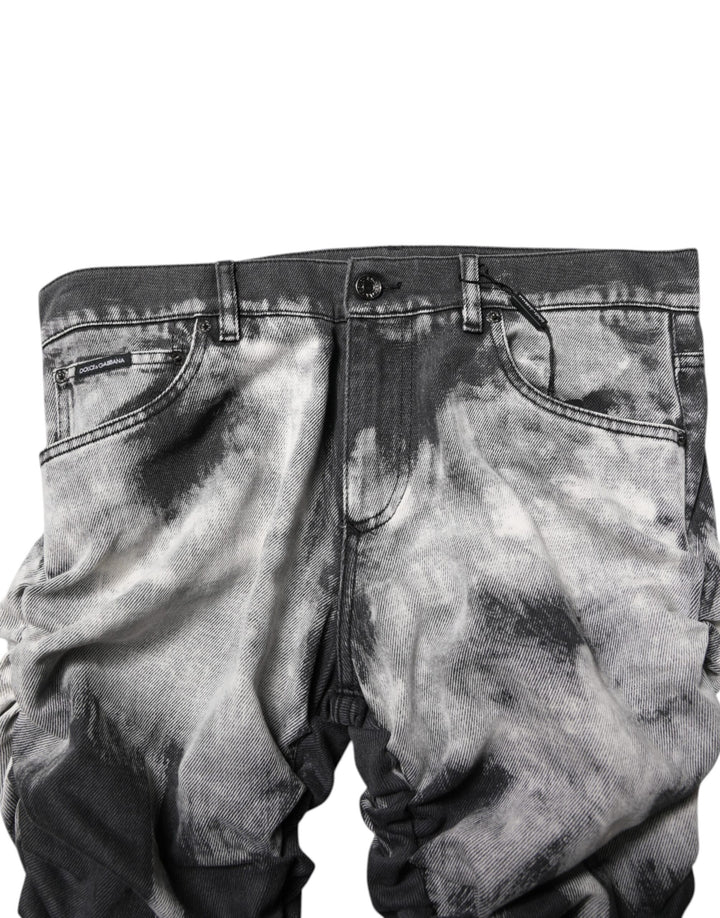 Dolce &amp; Gabbana Black Tie Dye Straight Denim Jeans by Dolce &amp; Gabbana outlet now on sale