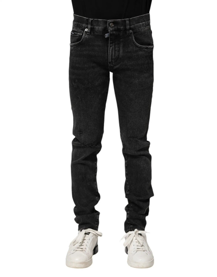 Dolce & Gabbana Sample Sale | Dolce & Gabbana Black Cotton Skinny Men Denim Jeans - | Designer outlet