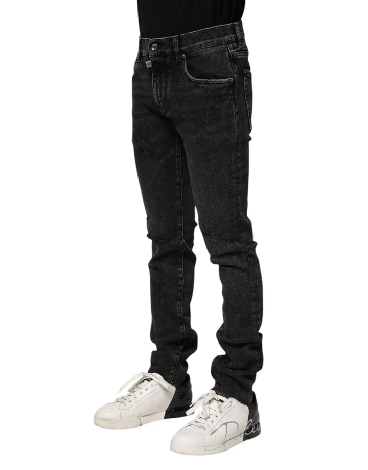 Dolce & Gabbana Sample Sale | Dolce & Gabbana Black Cotton Skinny Men Denim Jeans - | Designer outlet