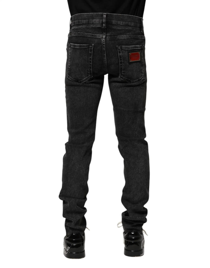 Dolce & Gabbana Sample Sale | Dolce & Gabbana Black Cotton Skinny Men Denim Jeans - | Designer outlet