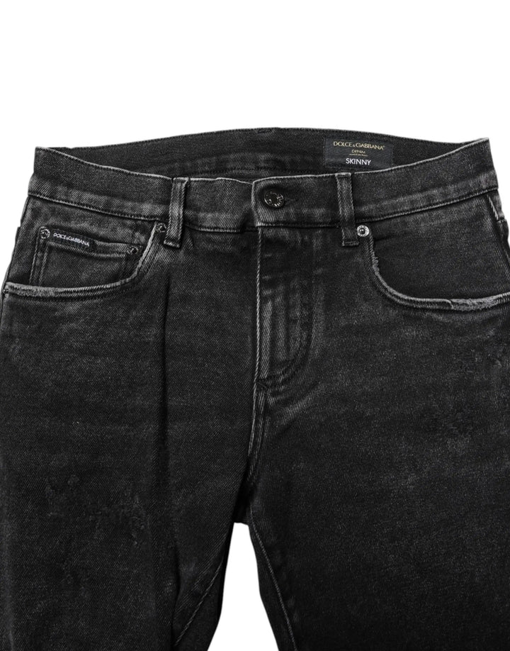 Dolce & Gabbana Sample Sale | Dolce & Gabbana Black Cotton Skinny Men Denim Jeans - | Designer outlet