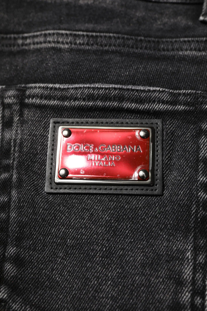 Dolce & Gabbana Sample Sale | Dolce & Gabbana Black Cotton Skinny Men Denim Jeans - | Designer outlet