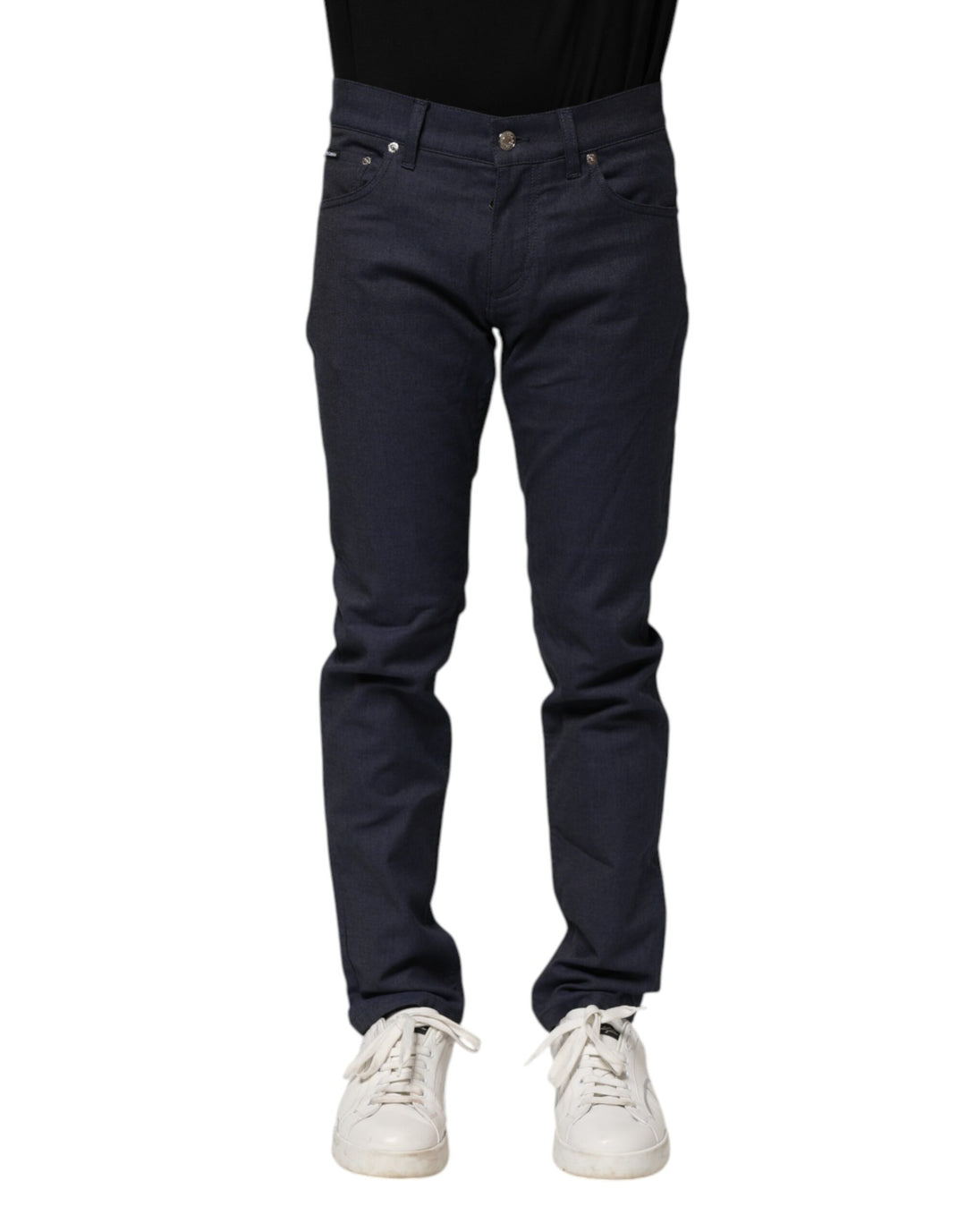Dolce &amp; Gabbana Sample Sale Dolce &amp; Gabbana Dark Blue Cotton Skinny Denim Jeans - | Designer outlet