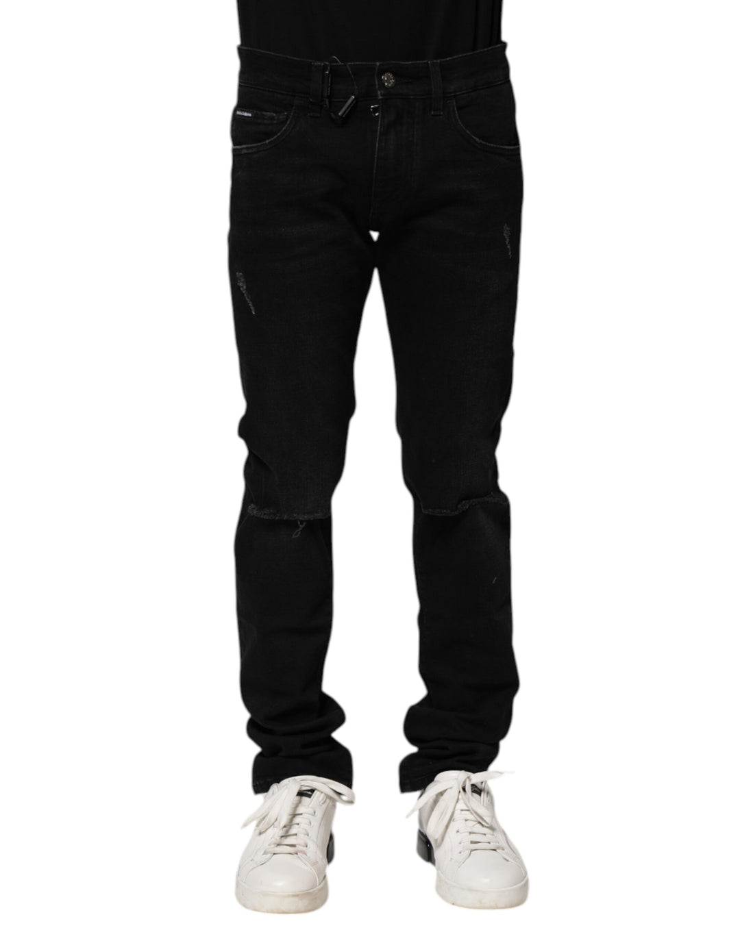 Dolce &amp; Gabbana Sample Sale Dolce &amp; Gabbana Black Cotton Skinny Men Denim Jeans - | Designer outlet