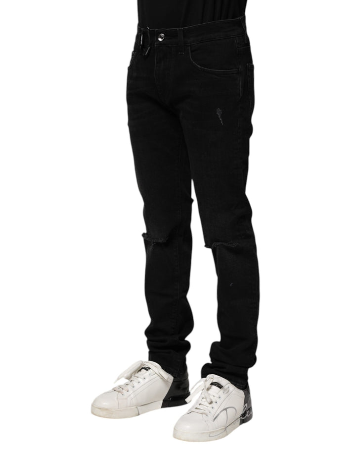 Dolce &amp; Gabbana Sample Sale Dolce &amp; Gabbana Black Cotton Skinny Men Denim Jeans - | Designer outlet