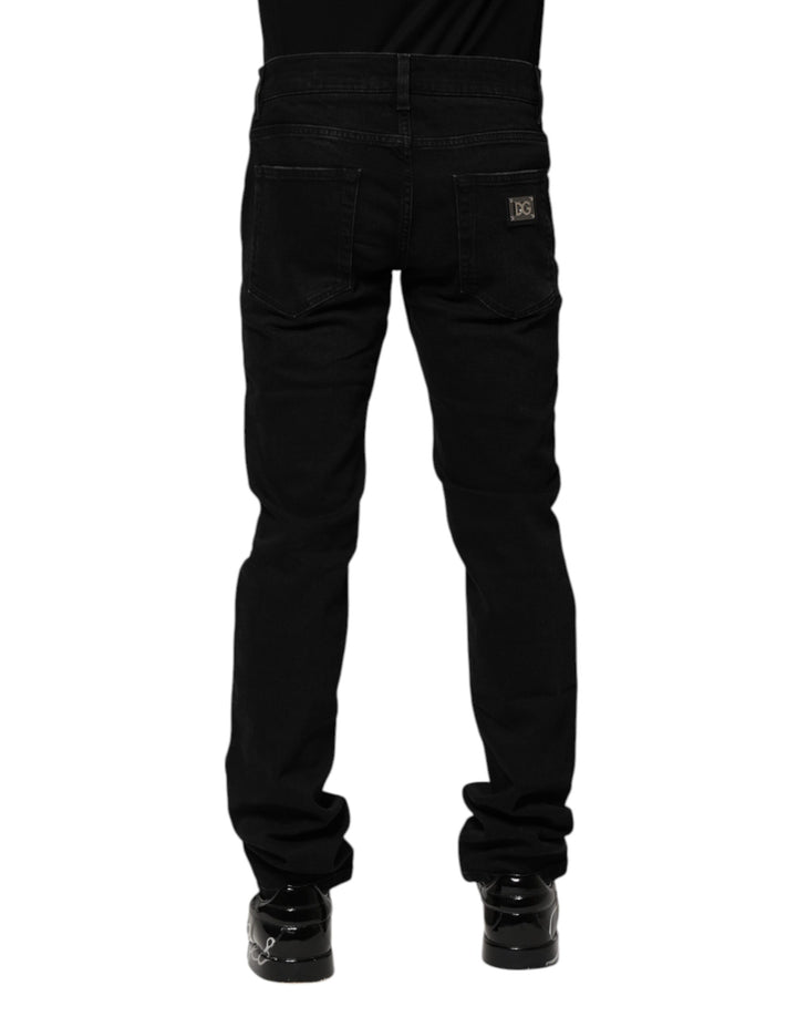 Dolce &amp; Gabbana Sample Sale Dolce &amp; Gabbana Black Cotton Skinny Men Denim Jeans - | Designer outlet