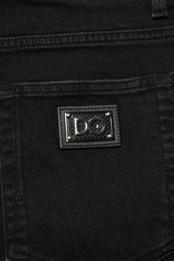 Dolce &amp; Gabbana Sample Sale Dolce &amp; Gabbana Black Cotton Skinny Men Denim Jeans - | Designer outlet