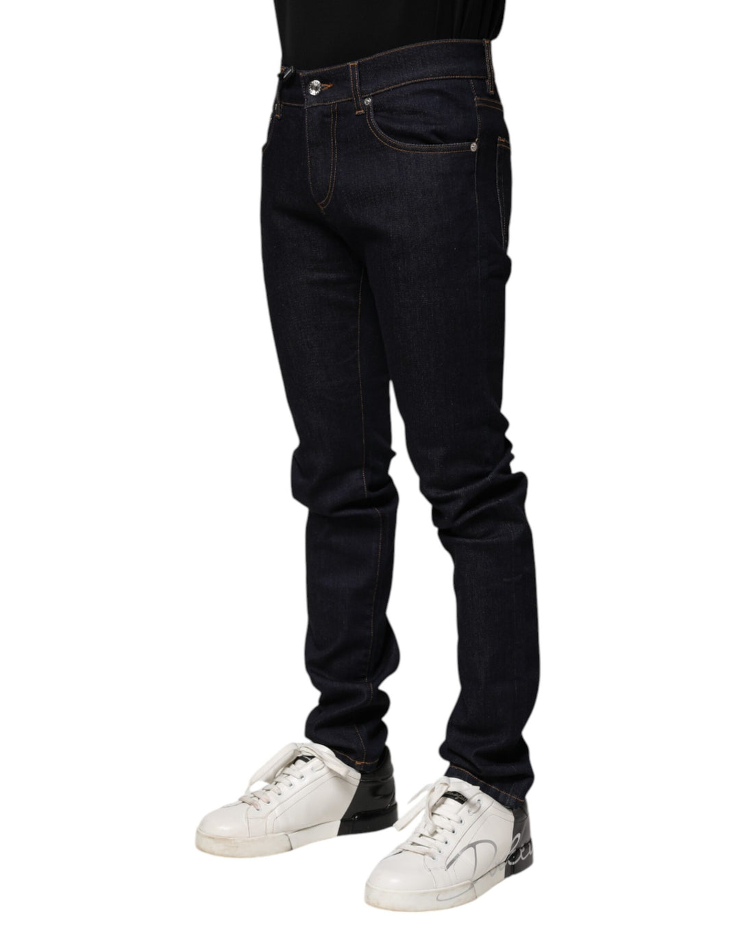 Dolce &amp; Gabbana Sample Sale Dolce &amp; Gabbana Black Cotton Skinny Men Denim Jeans - | Designer outlet