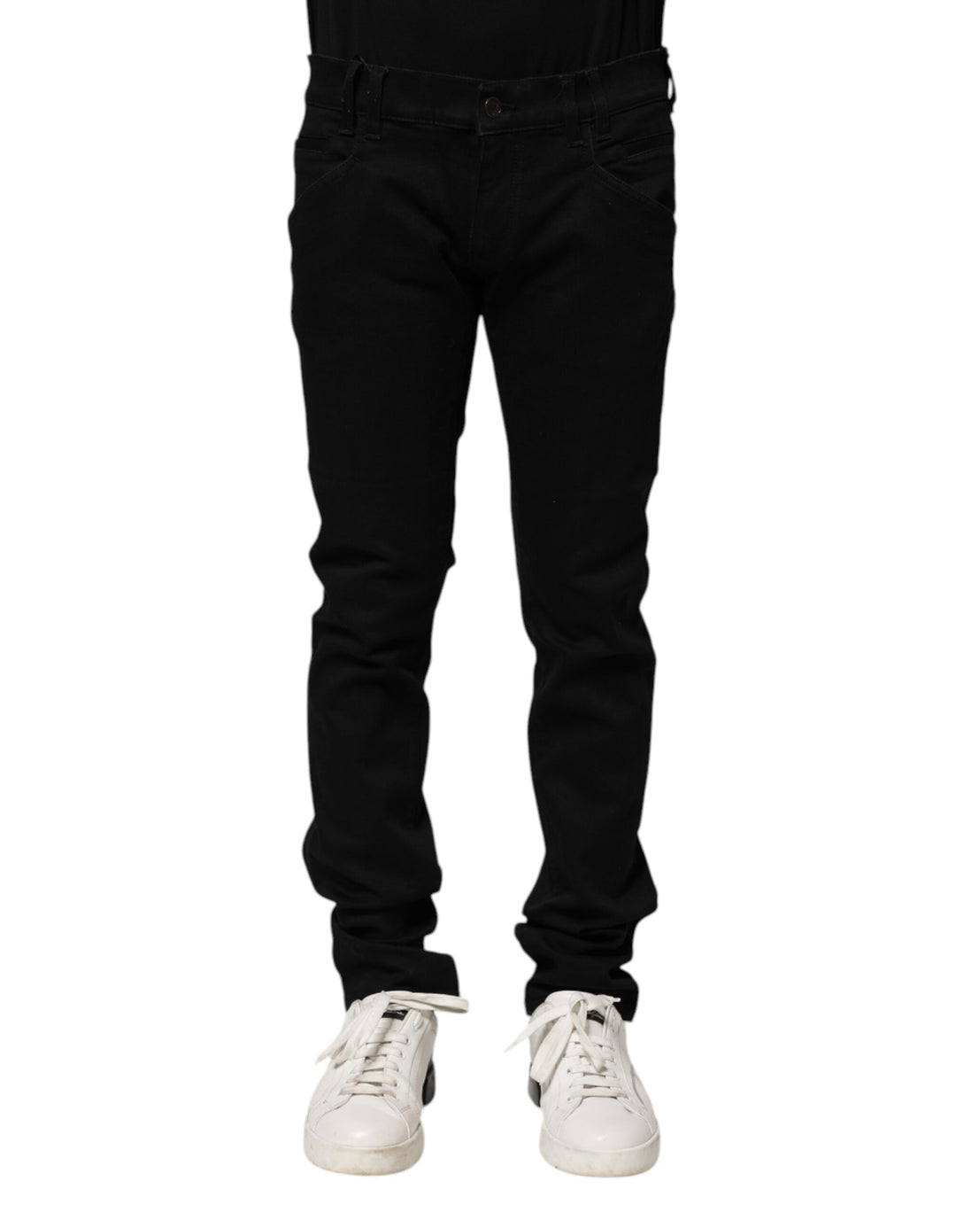 Dolce &amp; Gabbana Sample Sale Dolce &amp; Gabbana Black Cotton Skinny Men Denim Jeans - | Designer outlet