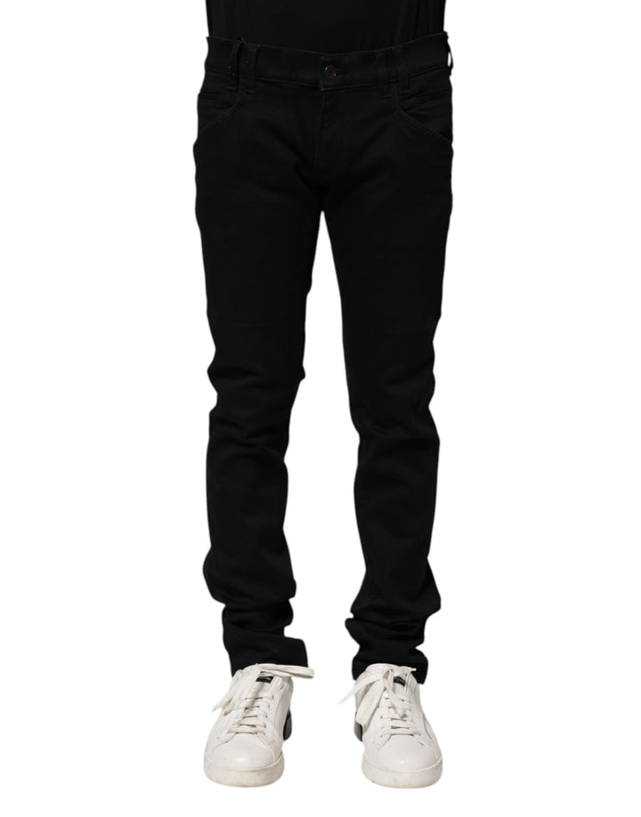 Dolce &amp; Gabbana Sample Sale Dolce &amp; Gabbana Black Cotton Skinny Men Denim Jeans - | Designer outlet