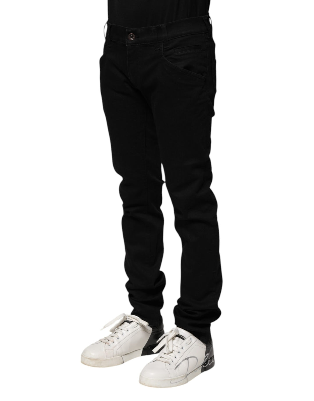 Dolce &amp; Gabbana Sample Sale Dolce &amp; Gabbana Black Cotton Skinny Men Denim Jeans - | Designer outlet