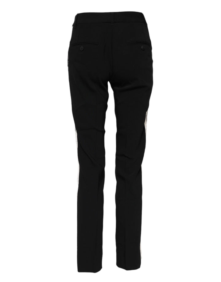 Dolce &amp; Gabbana Sample Sale Dolce &amp; Gabbana Black Wool Mid Waisted Tapered Dress Pants - | Designer outlet
