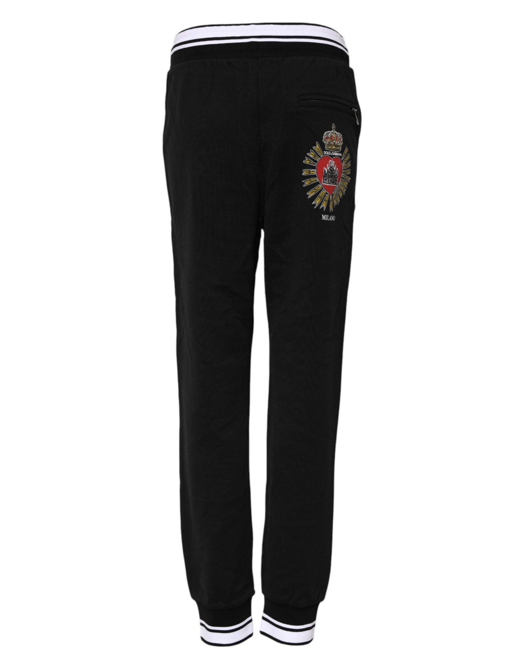 Dolce &amp; Gabbana Black Cotton Mid Waist Jogger Pants by Dolce &amp; Gabbana outlet now on sale