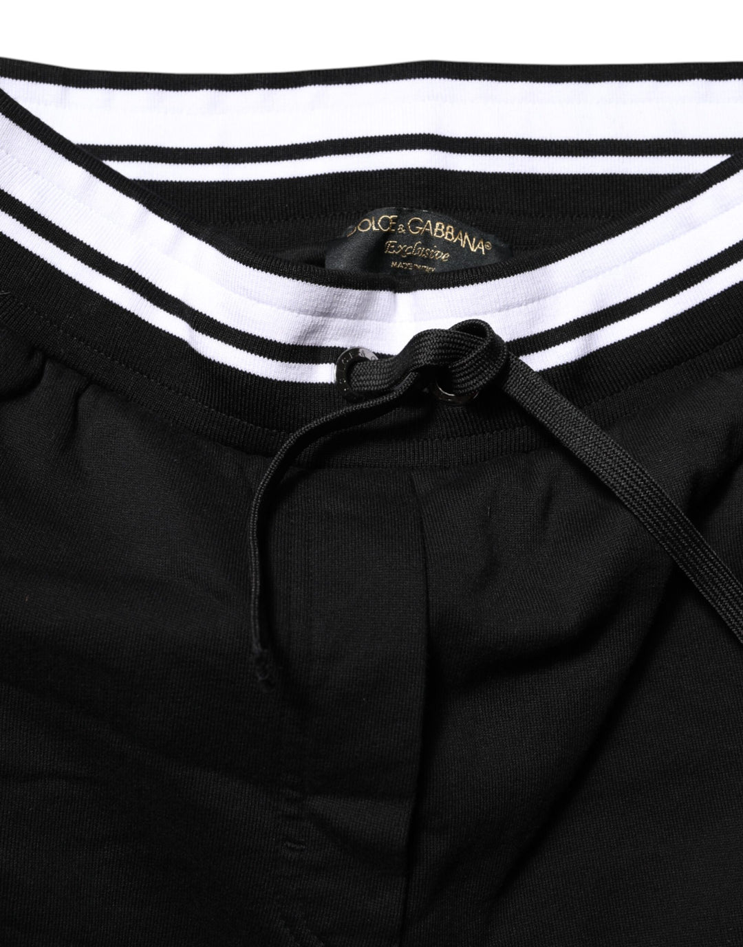 Dolce &amp; Gabbana Black Cotton Mid Waist Jogger Pants by Dolce &amp; Gabbana outlet now on sale
