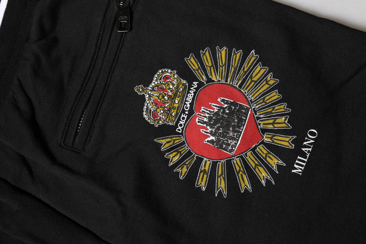 Dolce &amp; Gabbana Black Cotton Mid Waist Jogger Pants by Dolce &amp; Gabbana outlet now on sale