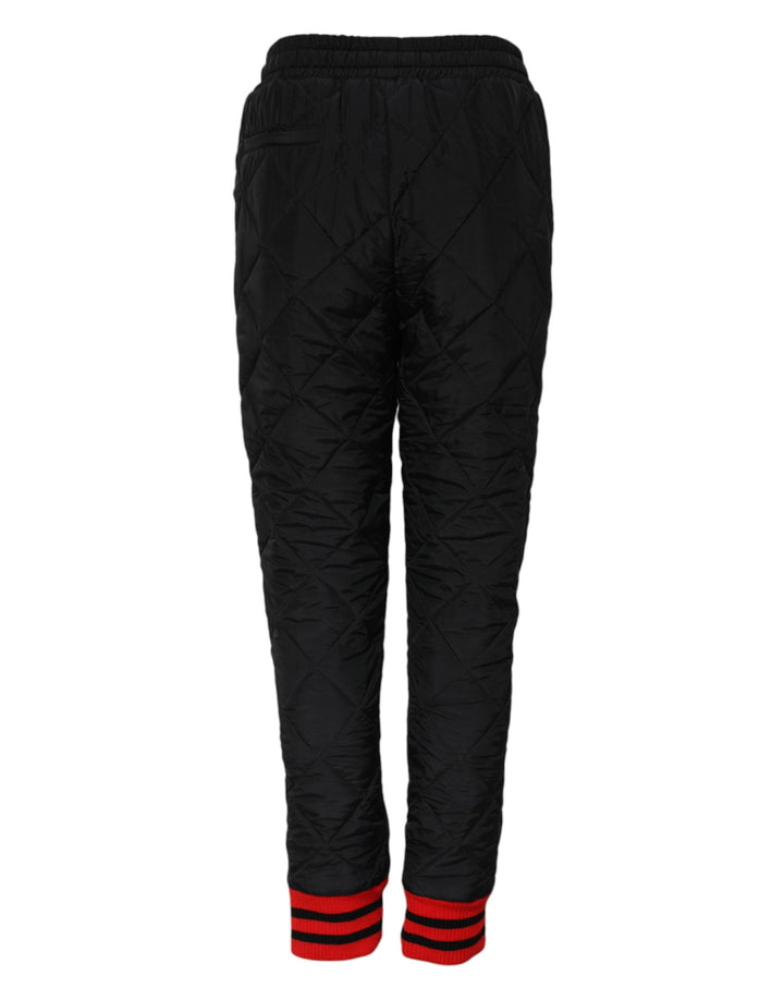 Dolce &amp; Gabbana Black Quilted Mid Waist Jogger Pants by Dolce &amp; Gabbana outlet now on sale