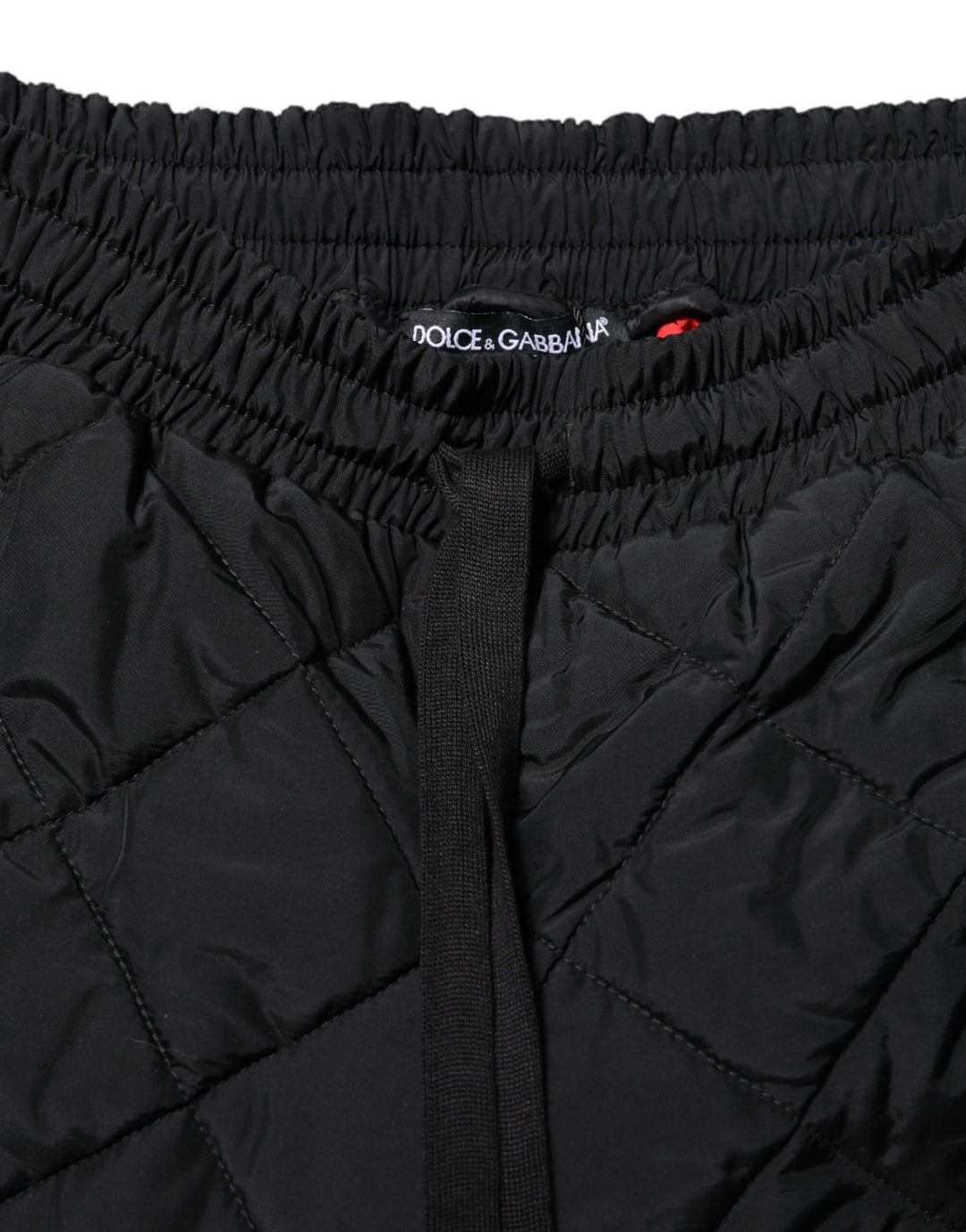Dolce &amp; Gabbana Black Quilted Mid Waist Jogger Pants by Dolce &amp; Gabbana outlet now on sale