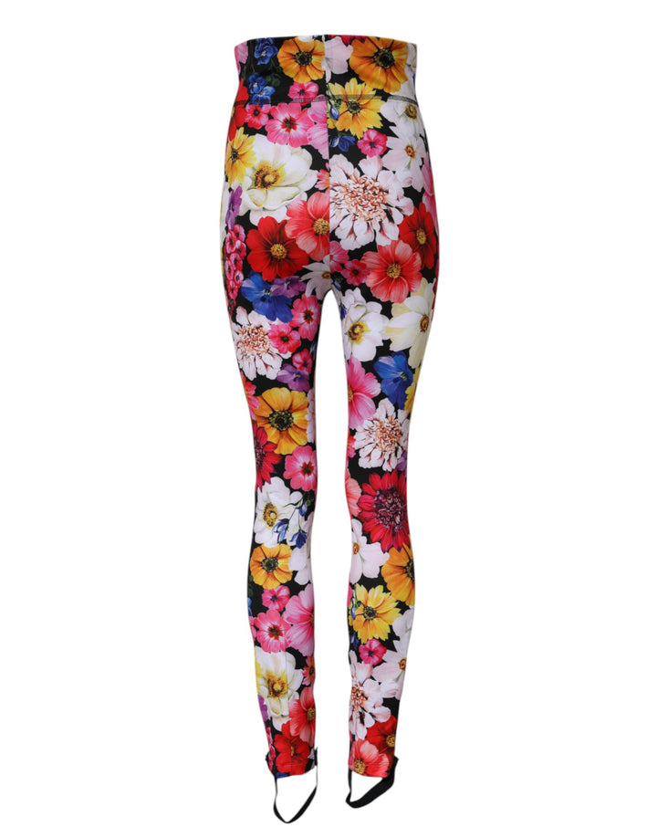 Dolce &amp; Gabbana Multicolor Floral High Waist Leggings Pants by Dolce &amp; Gabbana outlet now on sale