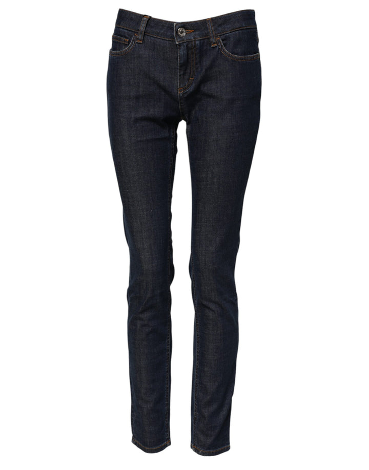 Dolce &amp; Gabbana Sample Sale Dolce &amp; Gabbana Blue Skinny Cotton Mid Waisted Denim Jeans - | Designer outlet