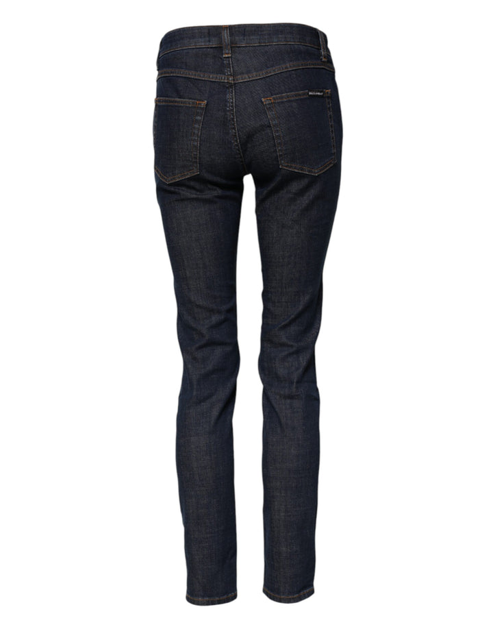 Dolce &amp; Gabbana Sample Sale Dolce &amp; Gabbana Blue Skinny Cotton Mid Waisted Denim Jeans - | Designer outlet