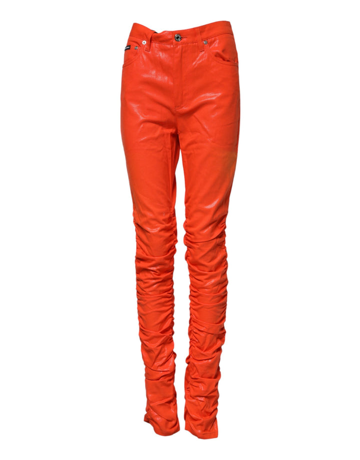 Dolce &amp; Gabbana Sample Sale Dolce &amp; Gabbana Orange Cotton High Waisted Denim Jeans - | Designer outlet