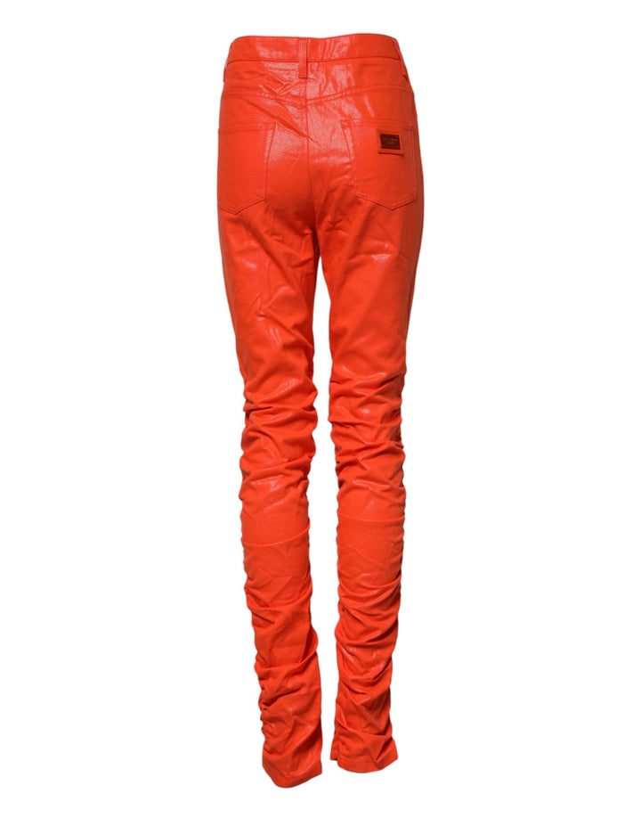 Dolce &amp; Gabbana Sample Sale Dolce &amp; Gabbana Orange Cotton High Waisted Denim Jeans - | Designer outlet