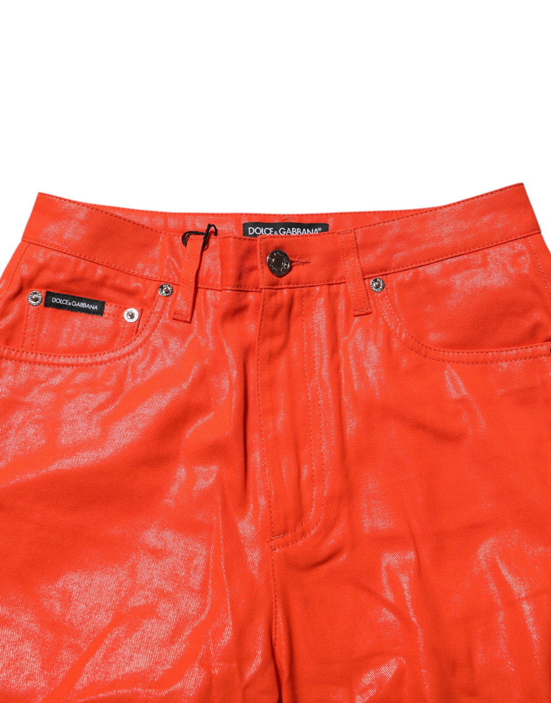 Dolce &amp; Gabbana Sample Sale Dolce &amp; Gabbana Orange Cotton High Waisted Denim Jeans - | Designer outlet