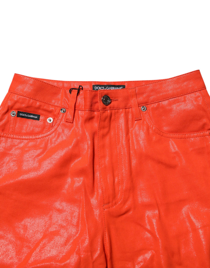 Dolce &amp; Gabbana Sample Sale Dolce &amp; Gabbana Orange Cotton High Waisted Denim Jeans - | Designer outlet