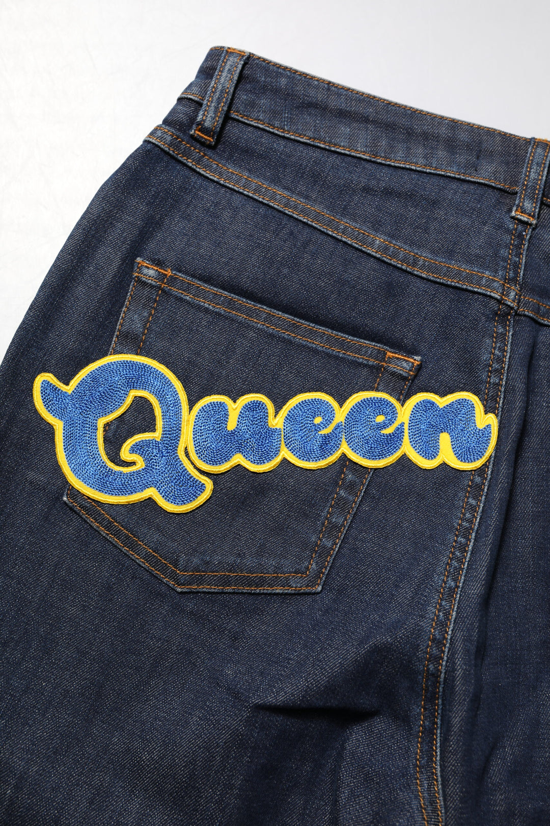 Dolce &amp; Gabbana Sample Sale Dolce &amp; Gabbana Blue Queen Patch AUDREY Mid Waist Denim Jeans - | Designer outlet