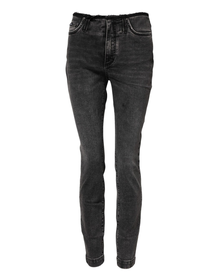 Dolce &amp; Gabbana Sample Sale Dolce &amp; Gabbana Gray Skinny Cotton Mid Waisted Denim Jeans - | Designer outlet