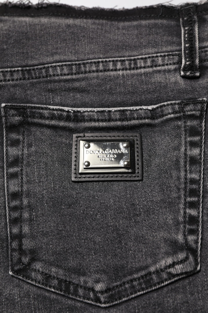 Dolce &amp; Gabbana Sample Sale Dolce &amp; Gabbana Gray Skinny Cotton Mid Waisted Denim Jeans - | Designer outlet