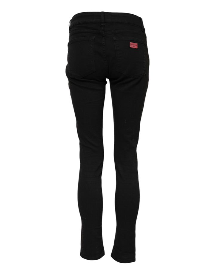 Dolce &amp; Gabbana Sample Sale Dolce &amp; Gabbana Black Skinny Cotton Mid Waisted Denim Jeans - | Designer outlet
