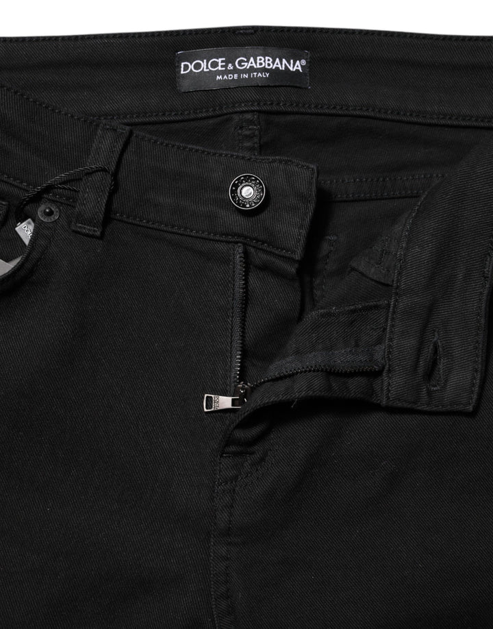 Dolce &amp; Gabbana Sample Sale Dolce &amp; Gabbana Black Cotton Skinny Mid Waisted Denim Jeans - | Designer outlet