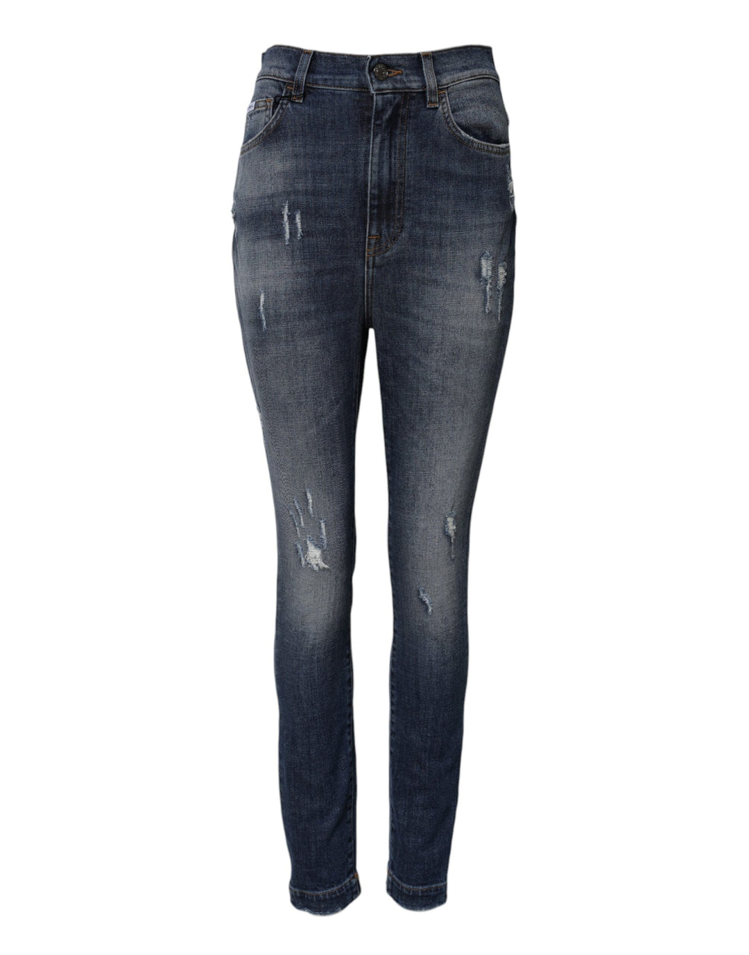 Dolce &amp; Gabbana Sample Sale Dolce &amp; Gabbana Blue Washed Cotton High Waisted Denim Jeans - | Designer outlet