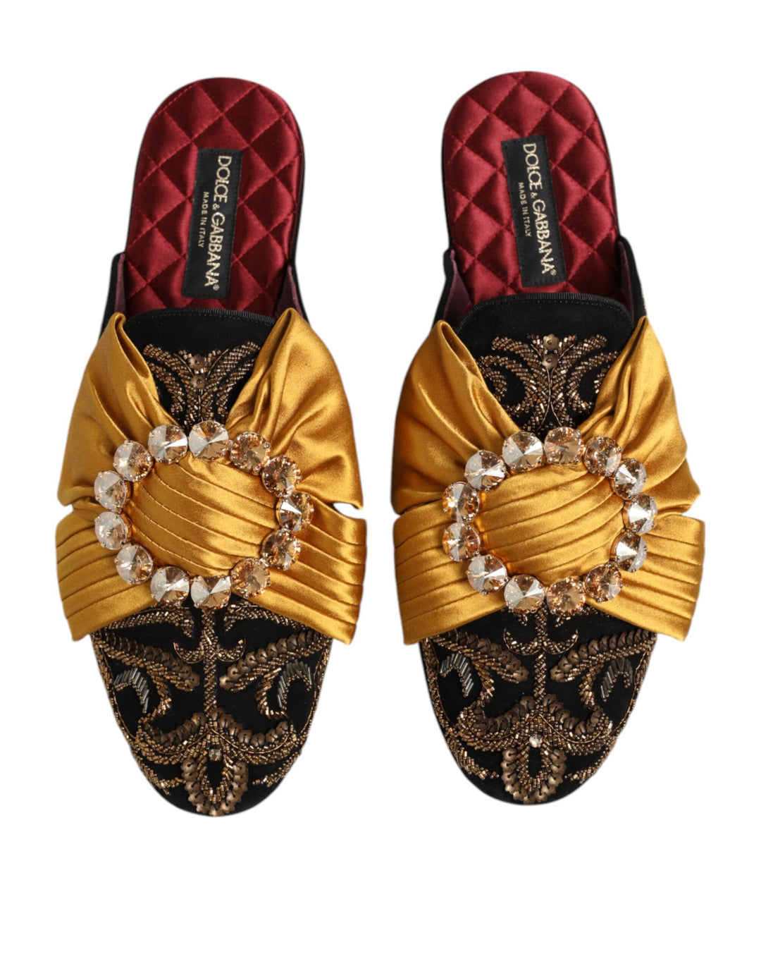 Dolce &amp; Gabbana Multicolor Embellished Flat Sandals Shoes by Dolce &amp; Gabbana outlet now on sale