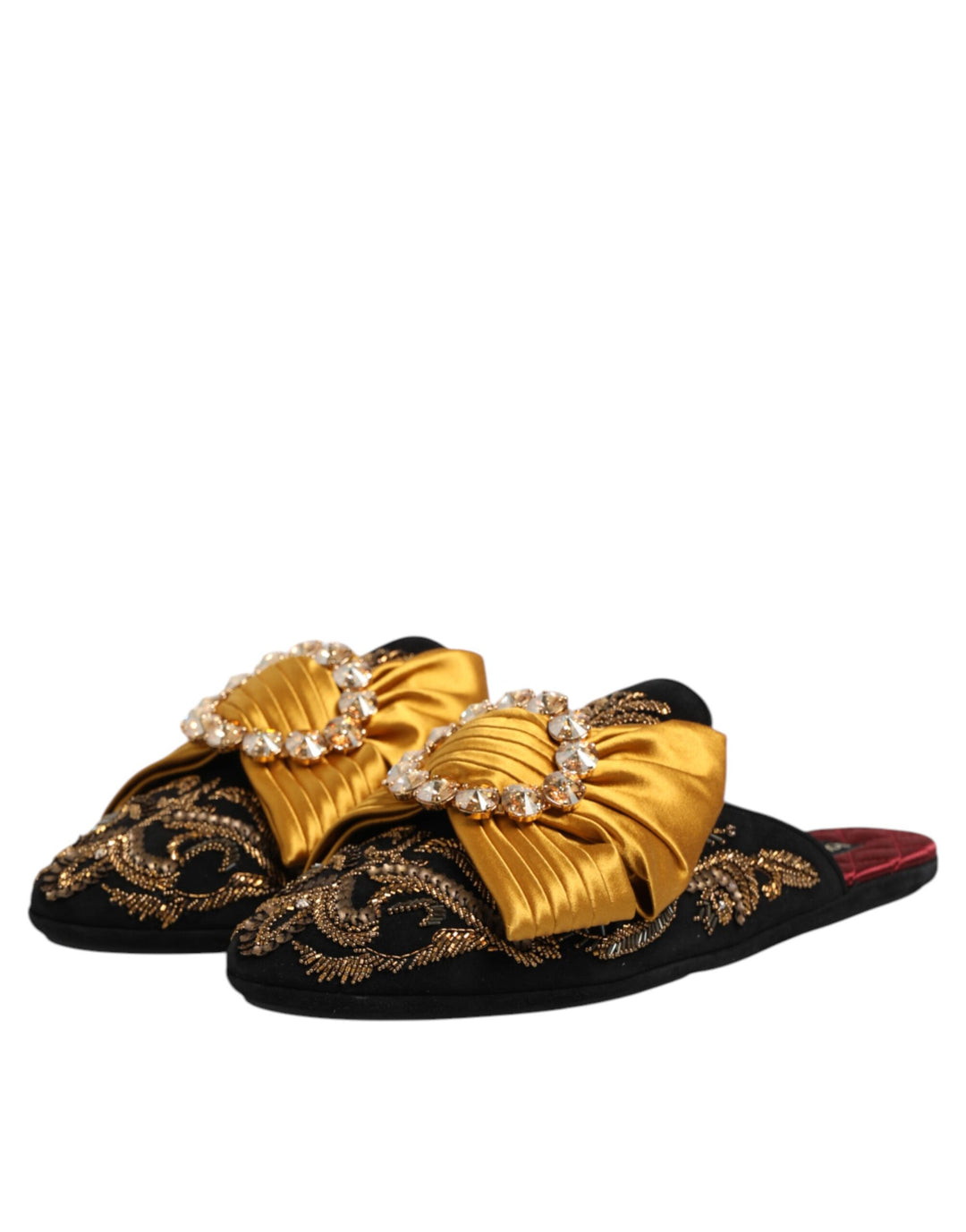 Dolce &amp; Gabbana Multicolor Embellished Flat Sandals Shoes by Dolce &amp; Gabbana outlet now on sale